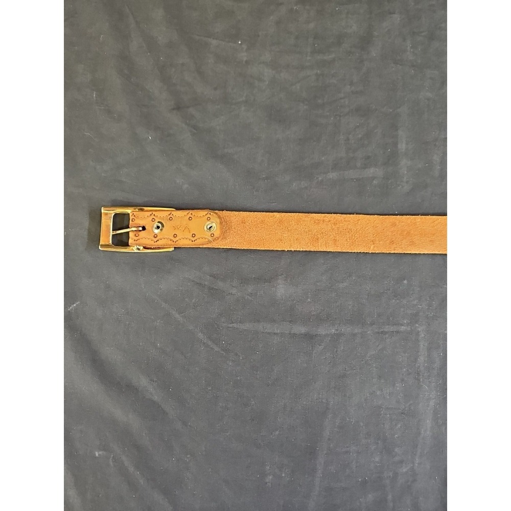 Light Brown‎ Belt Women's Size S/M Gold Buckle Casual Western Aztec - Picture 5 of 9